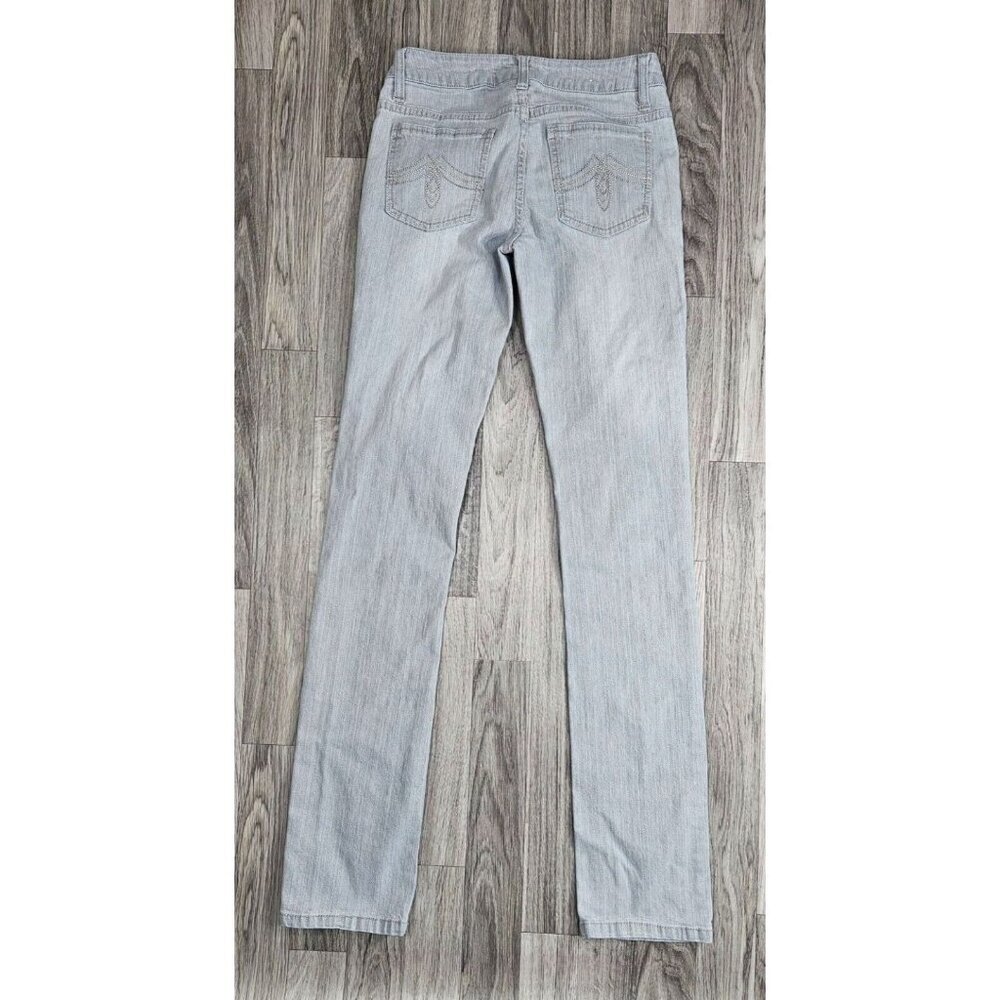 (3/$35) So Wear It Declare It Size 0 Average Straight Leg Embroidered Grey Denim